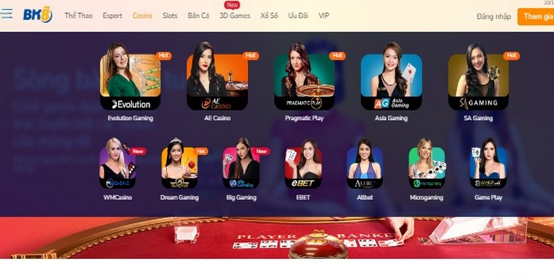 Sau khi nạp tiền vào tài khoản, bạn có thể chọn sảnh Casino